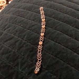 Silver bracelet crystal stones 7 inches